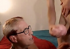 Cum Splattered Glasses: Old Young Blowjob