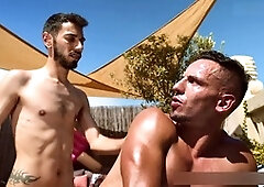 Outdoorsy first-timer explores anal play and gets a blowjob