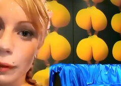 German blonde tattoo girl facials