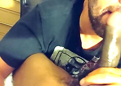 Sleazy Faggot Idolizing That Louisville Slugger Black Schlong Like A Manager