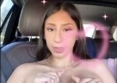 Slutty Sona Bella Flashes Her Bazookas In PUBLIC!! (PRIV SNAP STRIPPED!)