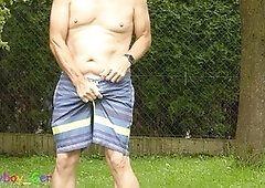 Getting off naked in the rain while neighbors watch is a blast