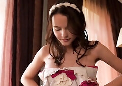 Curly Blonde Teen Records Solo Dildo Masturbation More at