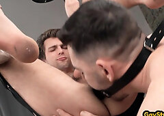 Gay dude enjoys fucking hard in asshole in missionary