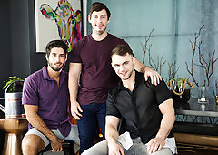 Three guys making each other happy anally