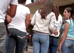 Big fat and tight ass caught on a 's cam