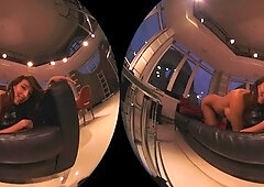 Sexy brunette wearing stockings masturbates webcam