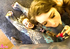 Alt-punk Teen Girls Share A Tattoo Cock