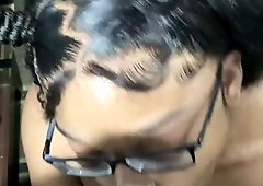 Transsexual give big black cock blowage