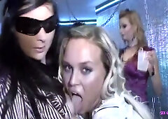 Blonde partygoers in lingerie and fishnets trade sex at a Czech summer holiday bash