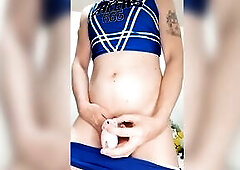 Naive femboy cheerleader unlocks his little stiffy ????