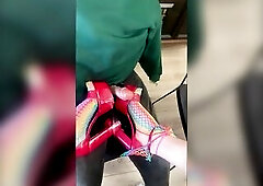 This chab squirted so much that my shoes and his panties became cum