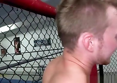 Wrestling jocks fuck in the octagon