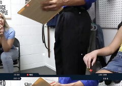 Stepson & friends watch as officer rips off MILF's tight pussy while getting a search from dirty LP officer Performs A Deep Cavity Search