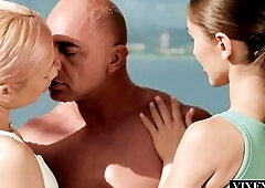 VIXENPLUS Amiable Rivals Jadilica And Dolly Share Hard Rod