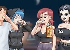 Nude redhead teen and a sizzling brunette in a wild summer saga