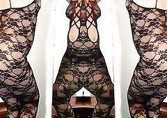 Ebony body nylons. 2 teen beauties posing in ebony mesh body underware Hot underware. FULL two