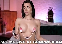 Inked Babe Nipple Play Tease