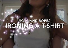 Watch Angelina ironing some clothing and get over hereterrupted by her sexually excited spouse who can't stop himself from screwing her booty and