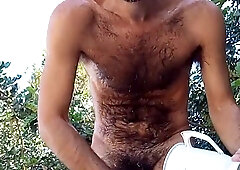 I wash myself outside in the new air