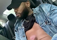 Hot Black Boy Plays in the Car