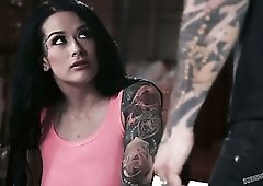 Depraved Katrina Jade is horny enough for some good sex on the sofa