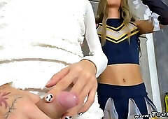 Playful Tranny Jerking Other Tranny's Cock