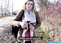 Public Agent Hot Lost blonde sucks stranger’s cock for cash