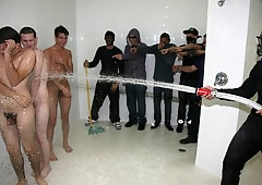 Midnight hazing with hard anal in the showers