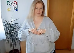 I sluggishly take off my jacket, then my shirt and lastly my brassiere. Underneath my petticoat I'm wearing nylon tights, which I'll show u 