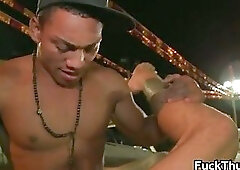 Dude gets fucked hard by black thug