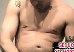 Real str8 amateur man wanks cock in solo homemade action