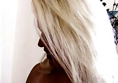 Golden-haired housewife was accompanied by her spouse in a club to be banged. This babe has a large bazookas and performs lively.