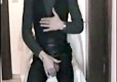 Burning crossdresser sex toy insertions