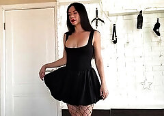 My Darkest TRY ON ever... Fishnets wrapping my legs, a tight black dress hugging every curve, and heels that scream power and control. Every move is s