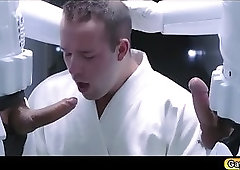 Hector leads the troopers banging Luke in the ass