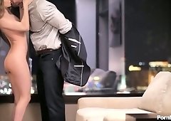 Sensual babe Kimmy Granger is making love with her hunky boyfriend