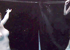 Underwater steamy ladies swimming naked