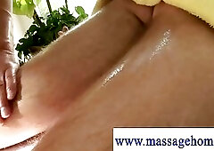 Hot masseur giving massage
