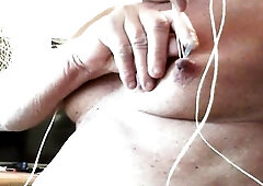 Transgender culoness needles in teats