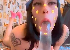 Tattted Tranny Sucks Wang In Cute Pink Socks ????