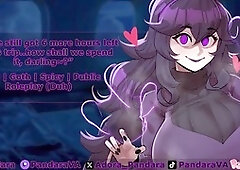 Submissive punk girlfriend Mistress Pandara gets you off during a late-night flight