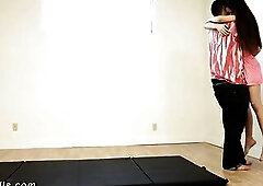 Youthful Lucy Doll gets stretched like a real flexi teen doll