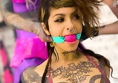 Latex Femdom Duet Spit Lubed Double Sex toy