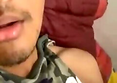 Asian straight show off his asshole