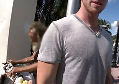 Watch as this guy gets down and dirty with two hot babes