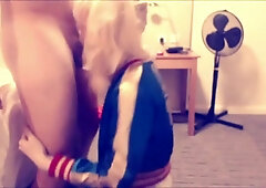 Suicide Squad Harley Quinn crossdresser suck and swallow 3