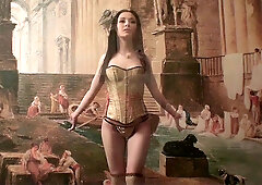 Long haired young beauty posing