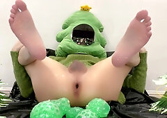 Merry Christmas lad have fun with fuck-a-thon plaything laying eggs