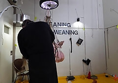 Meat jerking BDSM hot girl on her knees